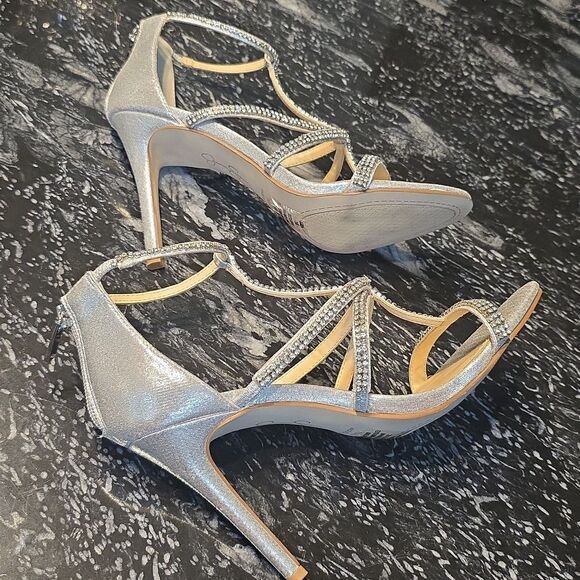 BRAND NEW JESSICA SIMPSON WOMEN'S SIDRA RHINESSTONE STILETTO HEEL SANDAL - Picture 11 of 16